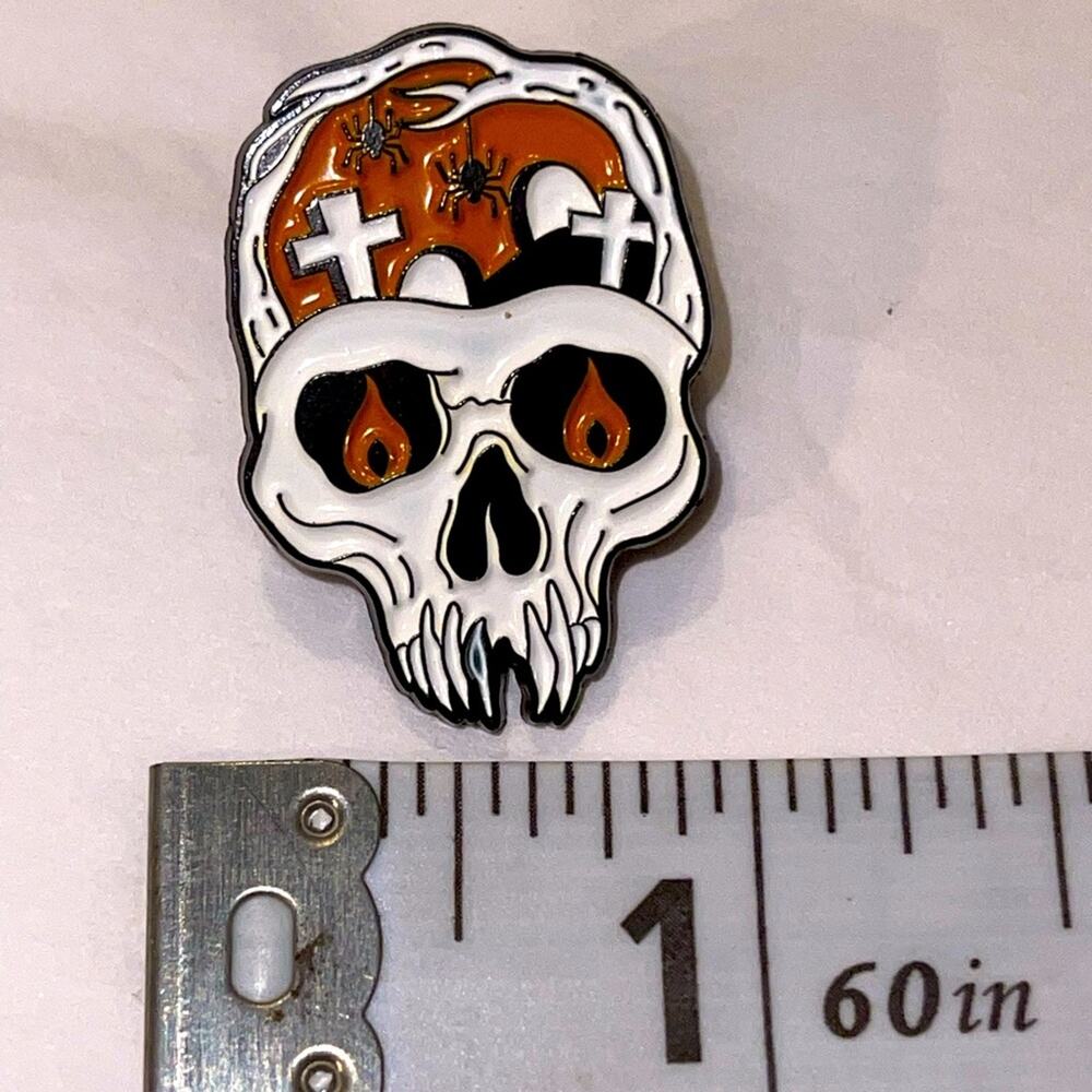Haunted Skull Spider Halloween Pin Brooch
